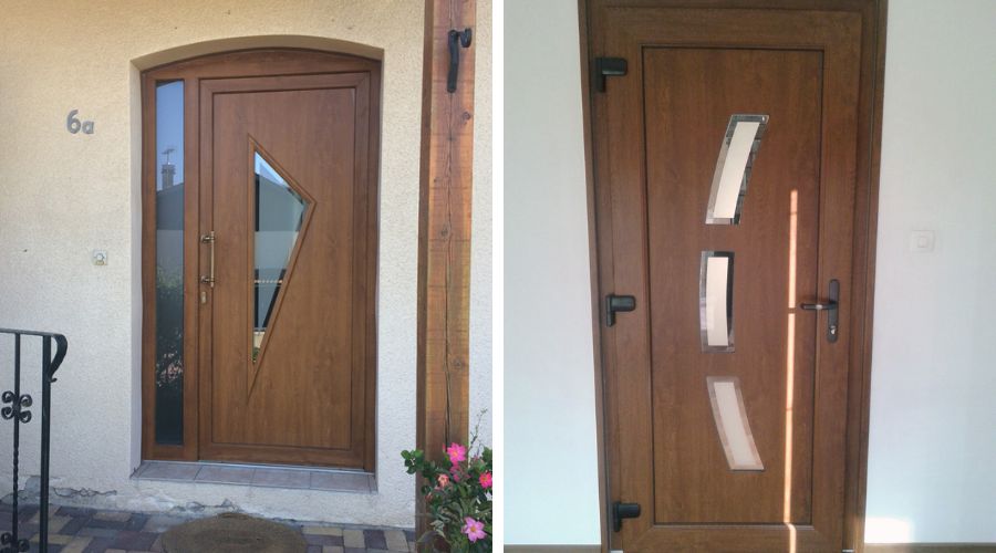 Portes d'entrée en PVC effet bois : le charme du bois sans les inconvénients